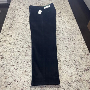 NWT Lauren Ralph Lauren Neil Black Corduroy Pants Size 35x32 Pleated Cuffed new